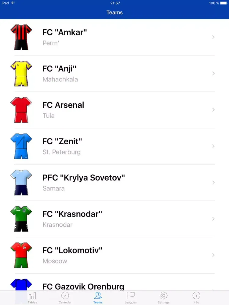Russian Football 2017-2018 iPad 应用截图