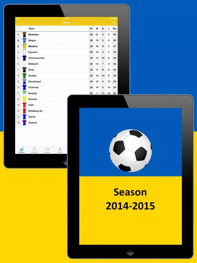 Zrzuty ekranu Ukrainian Football - History 2014-2015 iPad 