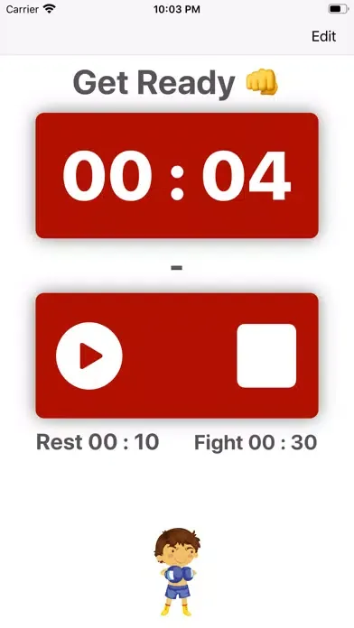 Tangkapan layar Champion Boxing Academy Timer