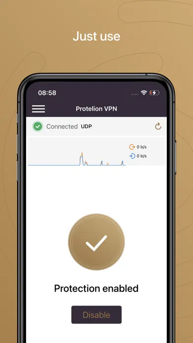 Tangkapan skrin Protelion VPN