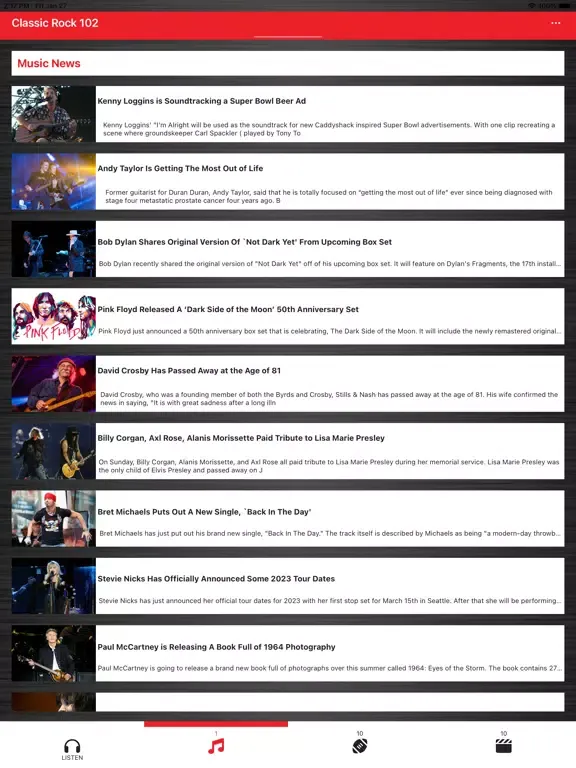Classic Rock 102 iPad  Screenshots