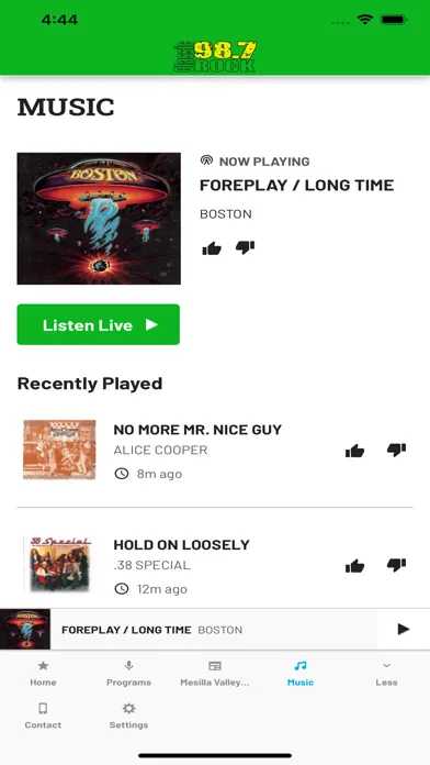 Capturas de tela do Classic Rock 98.7