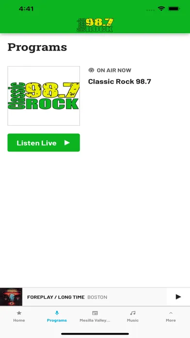 Capturas de tela do Classic Rock 98.7