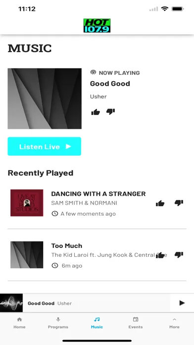 Tangkapan skrin Hot 107.9 Radio