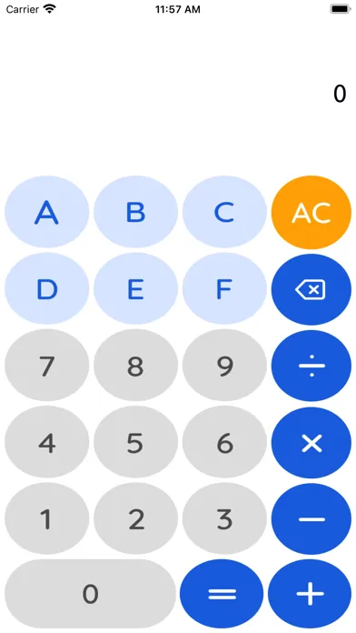 Tangkapan skrin Hexadecimal calc