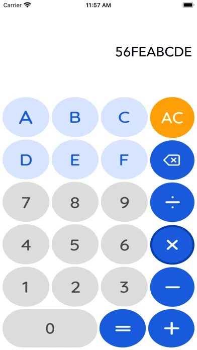 Tangkapan skrin Hexadecimal calc