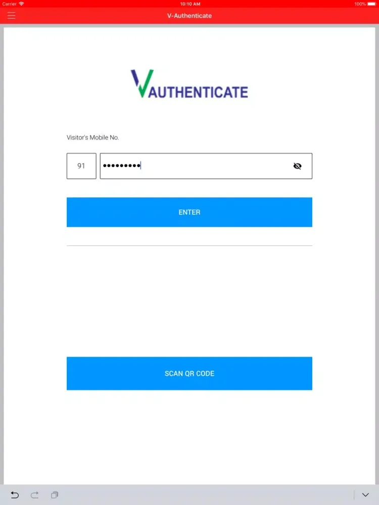 Zrzuty ekranu VAuthenticate Visitor iPad 