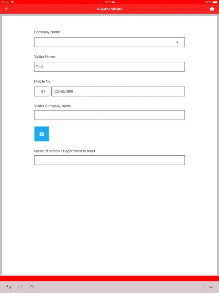 Zrzuty ekranu VAuthenticate Visitor iPad 
