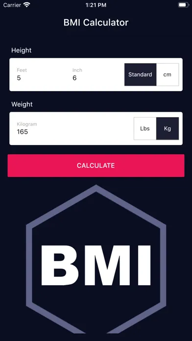 My BMI Calc Screenshots