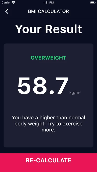 My BMI Calc Screenshots
