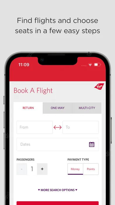 ภาพหน้าจอของ Virgin Atlantic