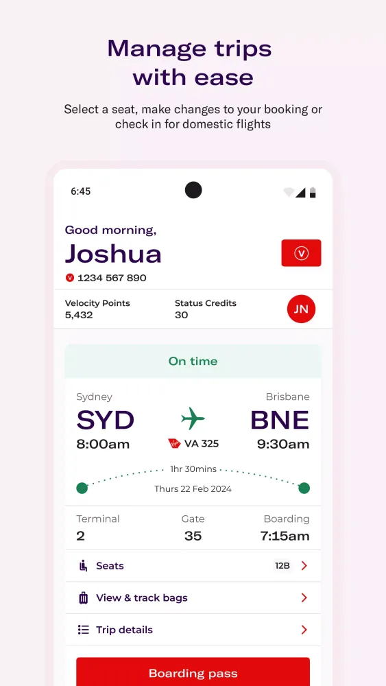 Virgin Australia應用截圖