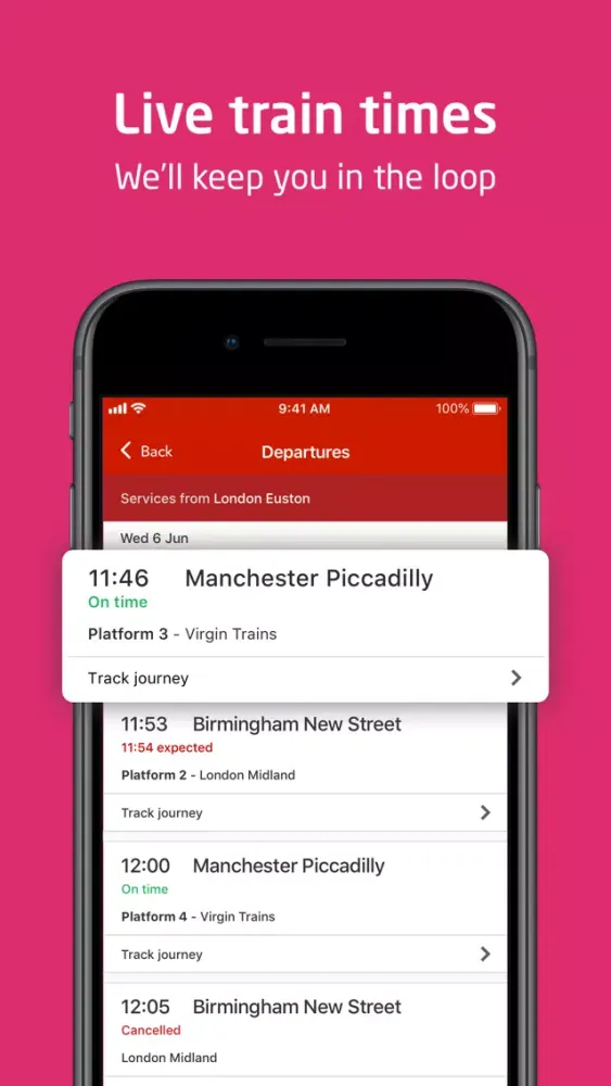 Ảnh chụp màn hình của Virgin Trains Tickets