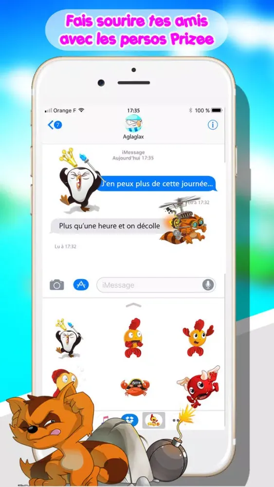 Zrzuty ekranu Prizee Autocollants Animés