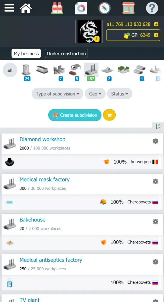 Virtonomics Screenshots