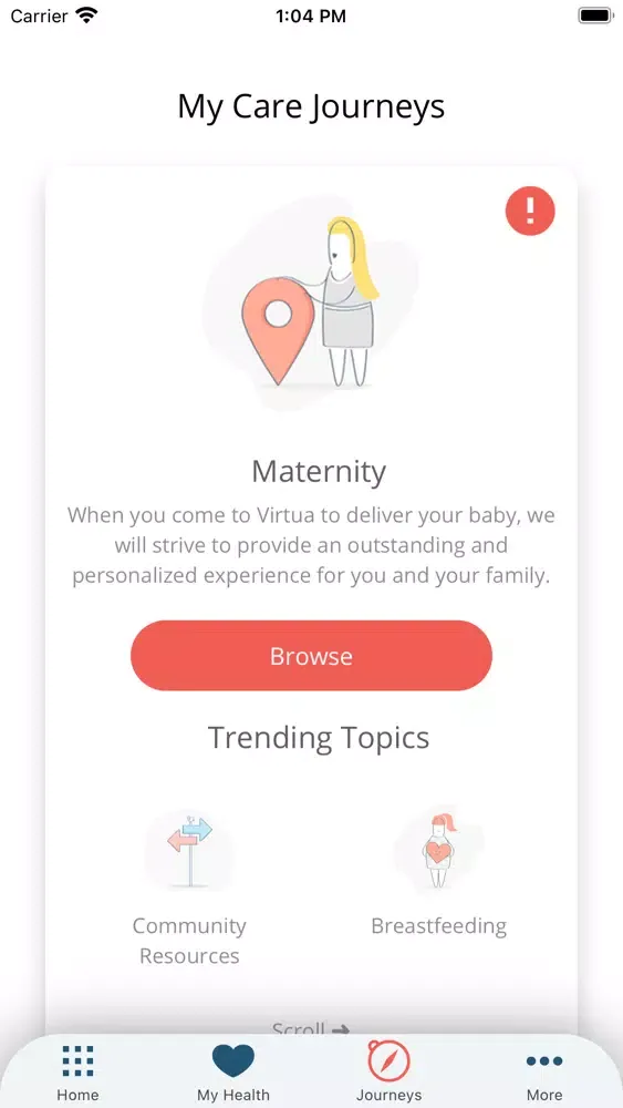 Tangkapan skrin Virtua Health Connect