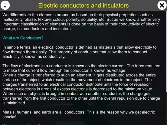Capturas de tela do Conductors and Insulators iPad 