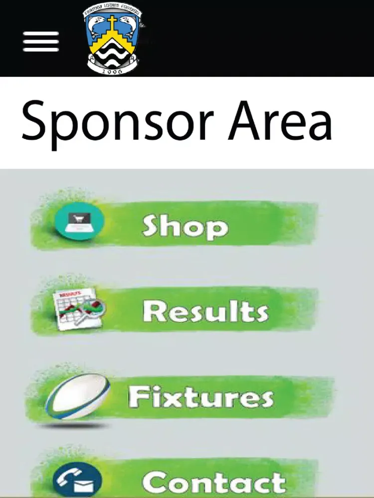 Tangkapan skrin Fermoy LGFA iPad 
