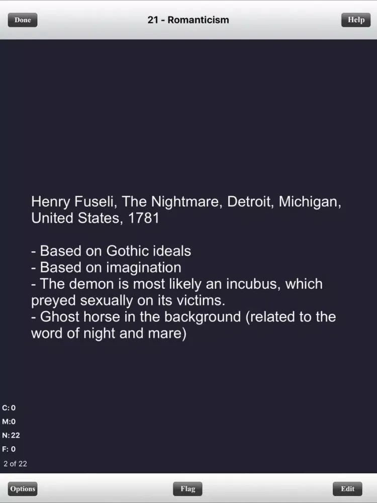 Tangkapan skrin DSST Dantes Art of the Western World Flashcards iPad 