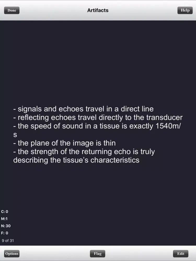 ARDMS Physics SPI Ultrasound Flashcards for ARDMS Physics Sonography Principles and Instrumentation (SPI) Board Review iPad Screenshots