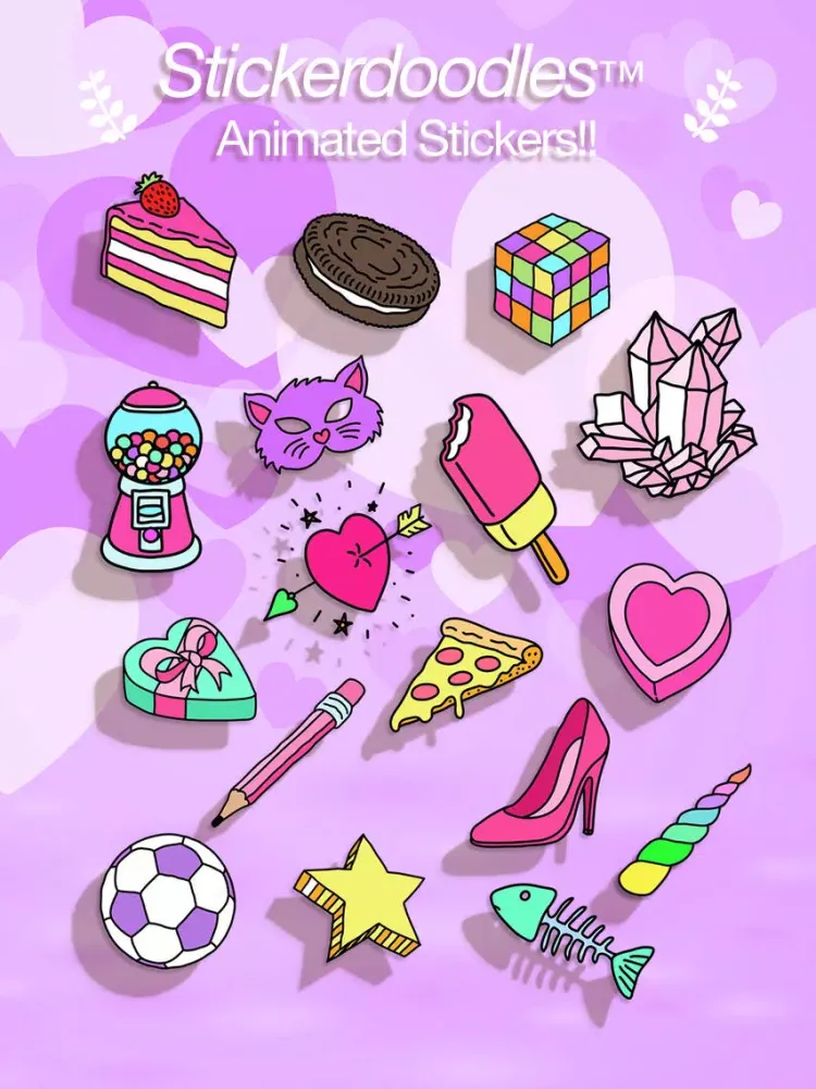 Tangkapan skrin Stickerdoodle™ Animated Doodle Cool Stickers Girls iPad 