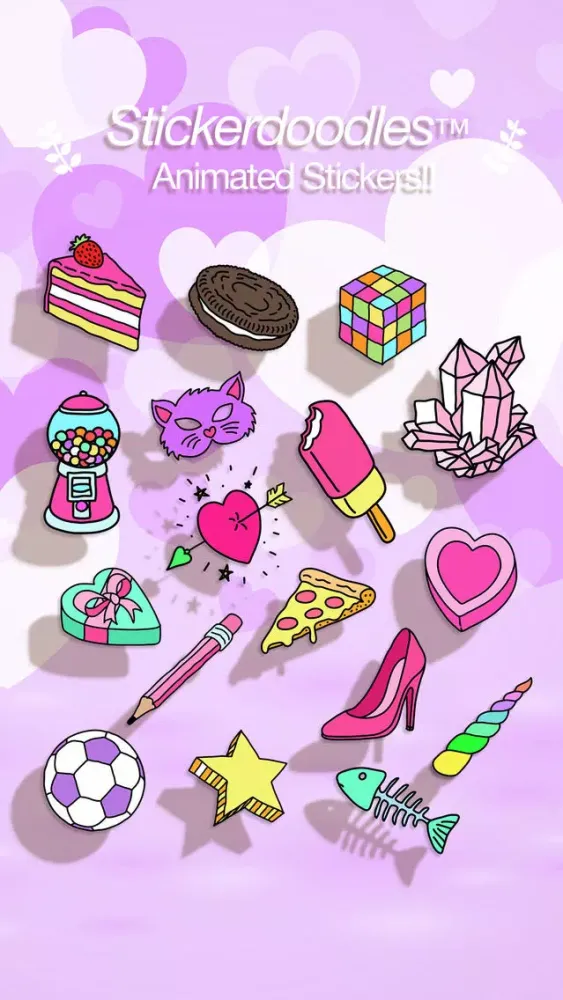 Tangkapan skrin Stickerdoodle™ Animated Doodle Cool Stickers Girls