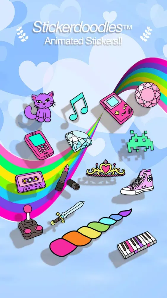 Tangkapan skrin Stickerdoodle™ Animated Doodle Cool Stickers Girls