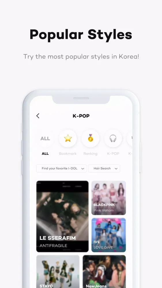 Hairfit - k-pop hairstyle Ekran Görüntüleri