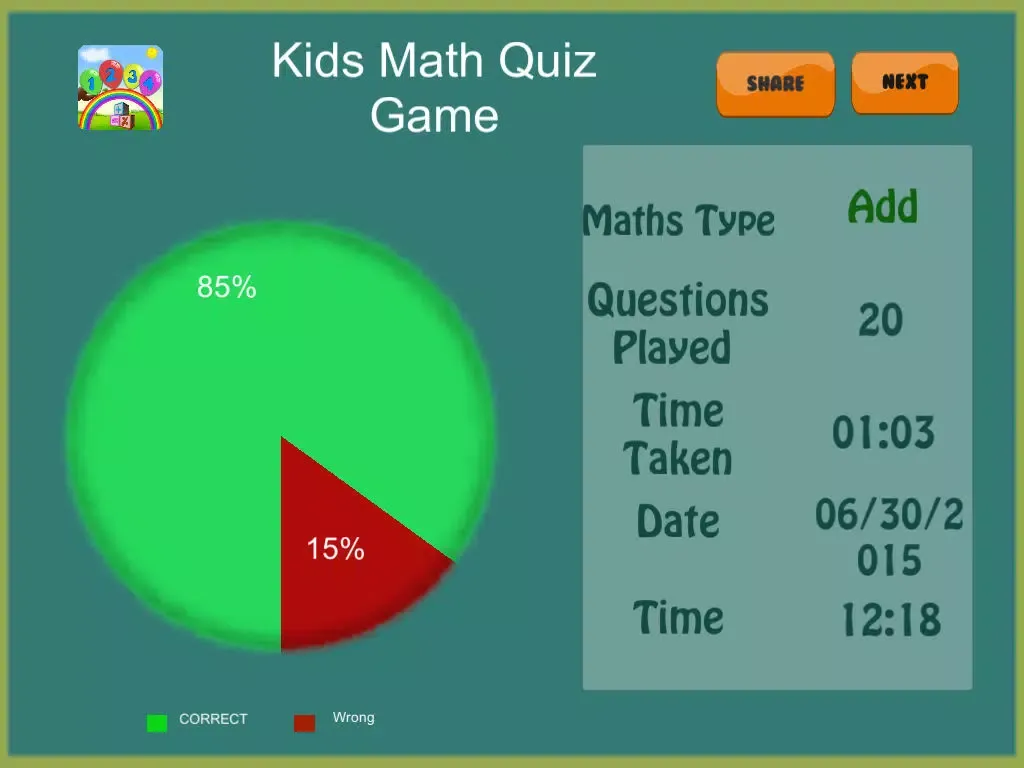 Kids Math Quiz - Test, Analyze and Improve your Math skills iPad  Screenshots