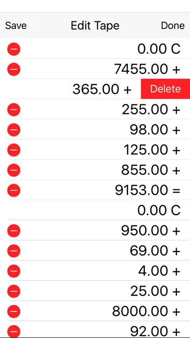Captures d'écran de Adding Tape II adding machine with virtual tape