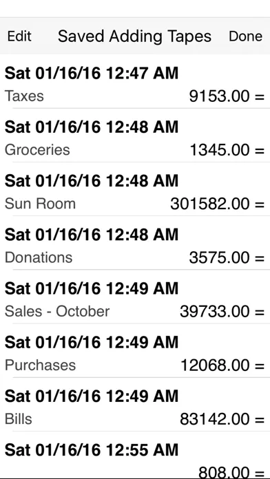 Captures d'écran de Adding Tape II adding machine with virtual tape