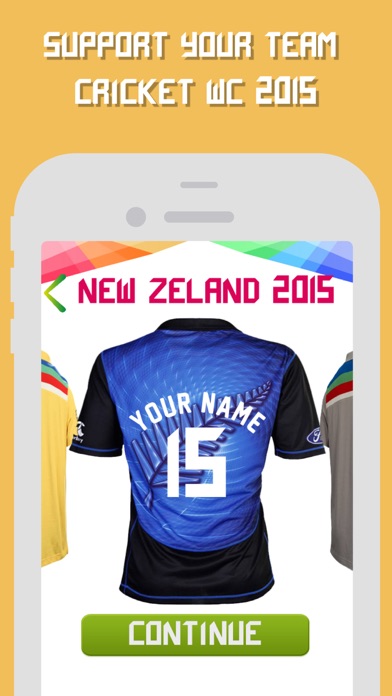 Ảnh chụp màn hình của Cricket World Cup 2015 Jersey Maker