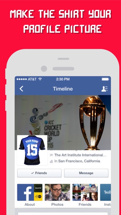 Ảnh chụp màn hình của Cricket World Cup 2015 Jersey Maker