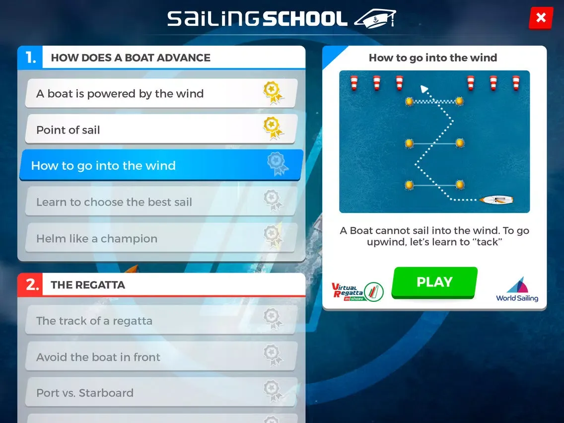 Capturas de pantalla de Virtual Regatta Sailing School iPad 