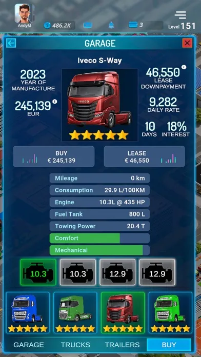 Tangkapan layar Virtual Truck Manager 3
