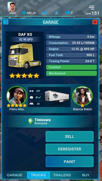 Tangkapan layar Virtual Truck Manager 3