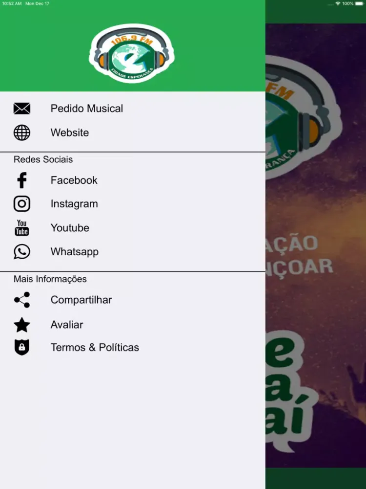 Capturas de pantalla de Rádio Cidade Esperança iPad 