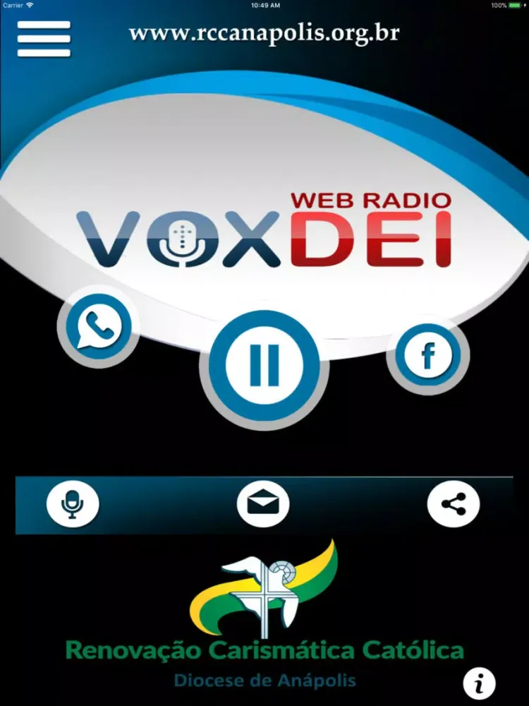 Ảnh chụp màn hình của Web Rádio Vox Dei iPad 