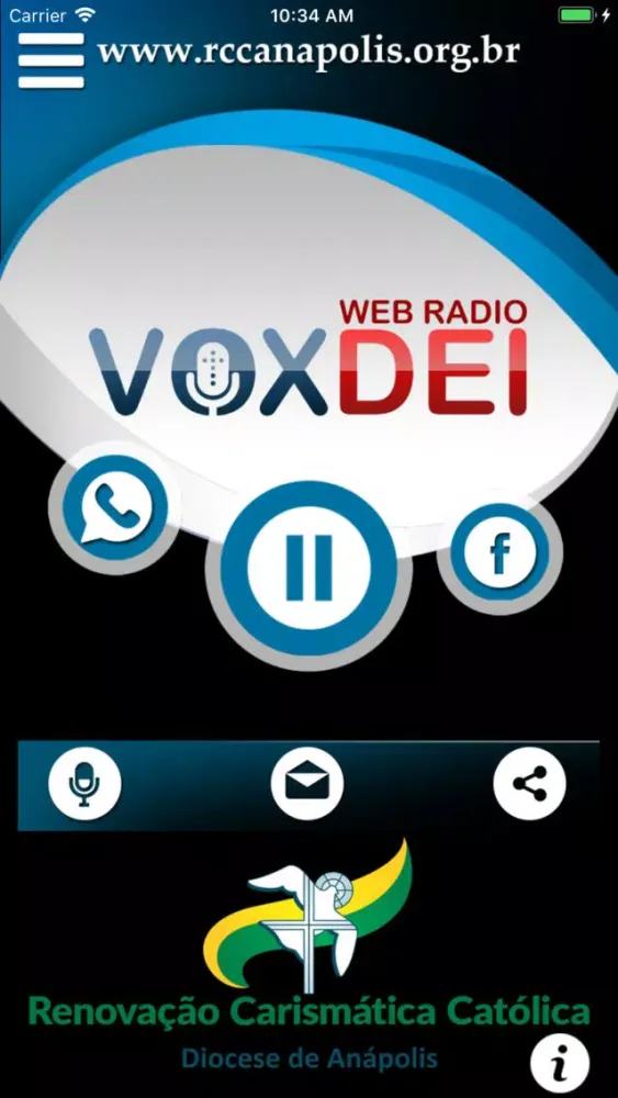 Ảnh chụp màn hình của Web Rádio Vox Dei