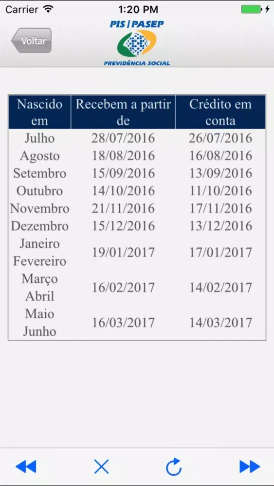 PIS/PASEP APP Screenshots