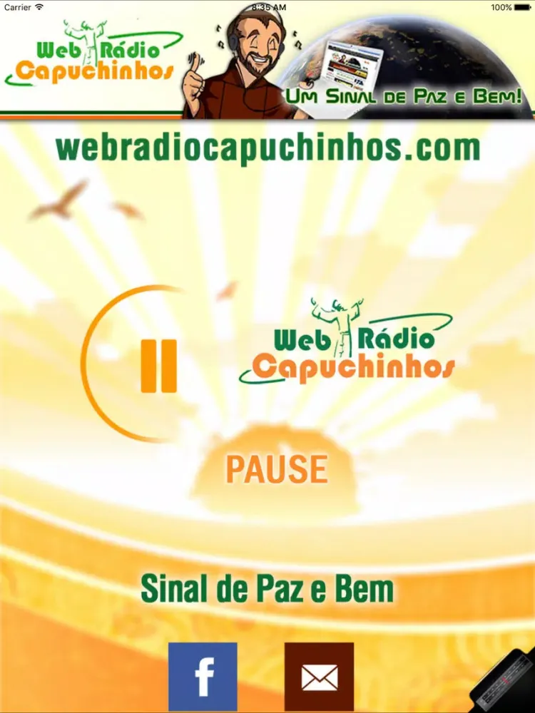 Capturas de tela do WebRadio Capuchinhos iPad 