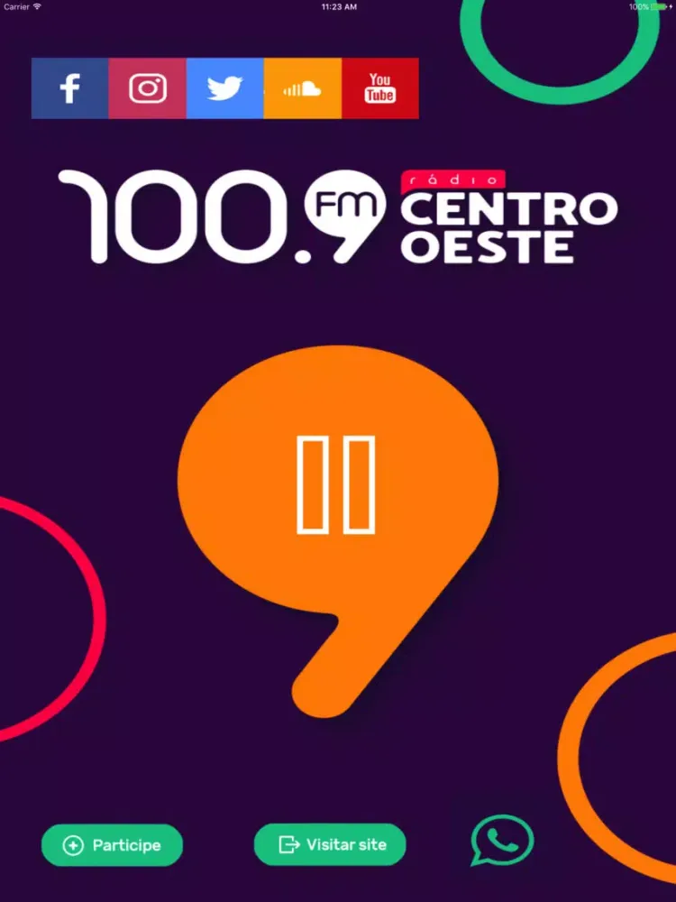 Capturas de tela do Rádio Centro Oeste 100.9 FM iPad 