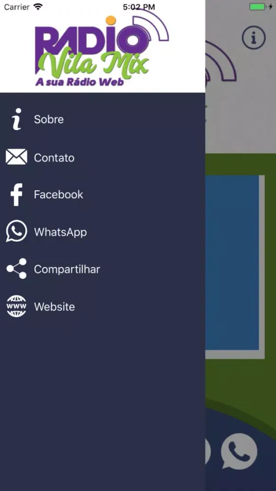 Tangkapan layar Rádio Vila Mix