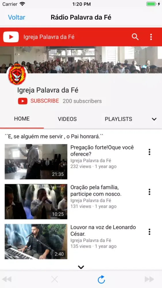Captures d'écran de Igreja Palavra da Fé