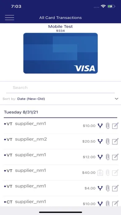 Zrzuty ekranu Spend Clarity Business