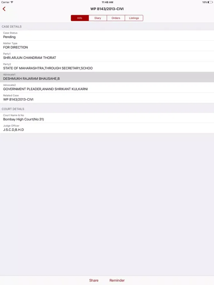 Screenshot di LegalAstra High Court iPad 