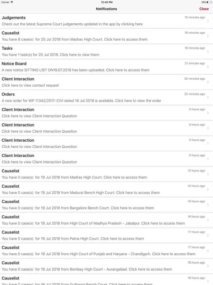 Screenshot di LegalAstra High Court iPad 