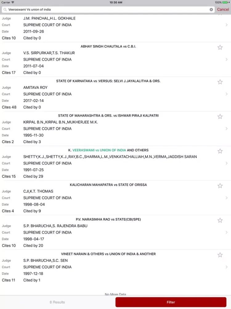 Screenshot di LegalAstra High Court iPad 