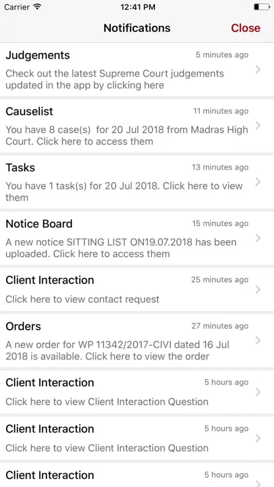 Screenshot di LegalAstra High Court