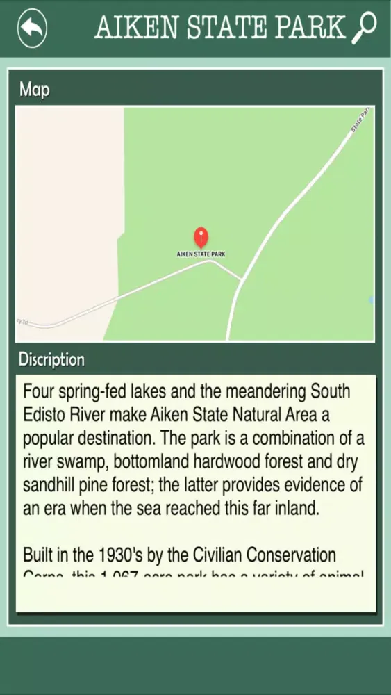 Zrzuty ekranu State Parks In South Carolina